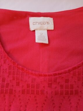 Chico's Size 12 Vibrant Textured Scoop Neck Maxi Dress